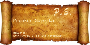 Prenker Sarolta névjegykártya